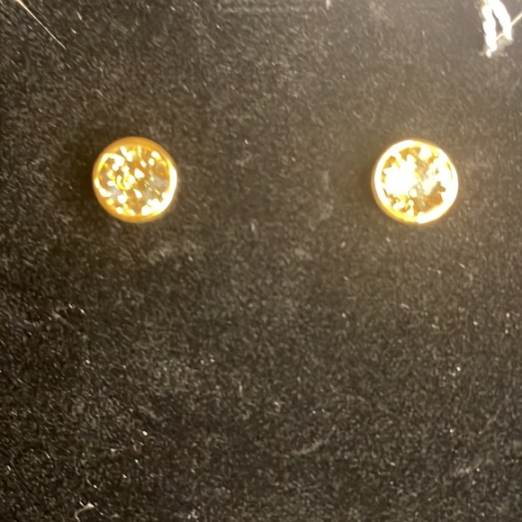 Amber Swarovski Crystal earrings studs gold plated NWT - Picture 3 of 6
